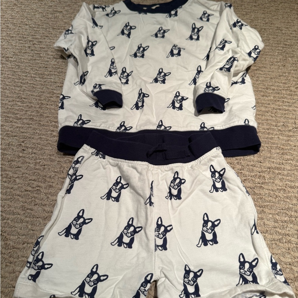 Monica + Andy Kids Matching Sweatshirt and Shorts Set with Dog Print